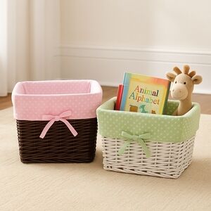 NWOT Pottery Barn Kids Mini Dot Sabrina Basket Liner Extra Large